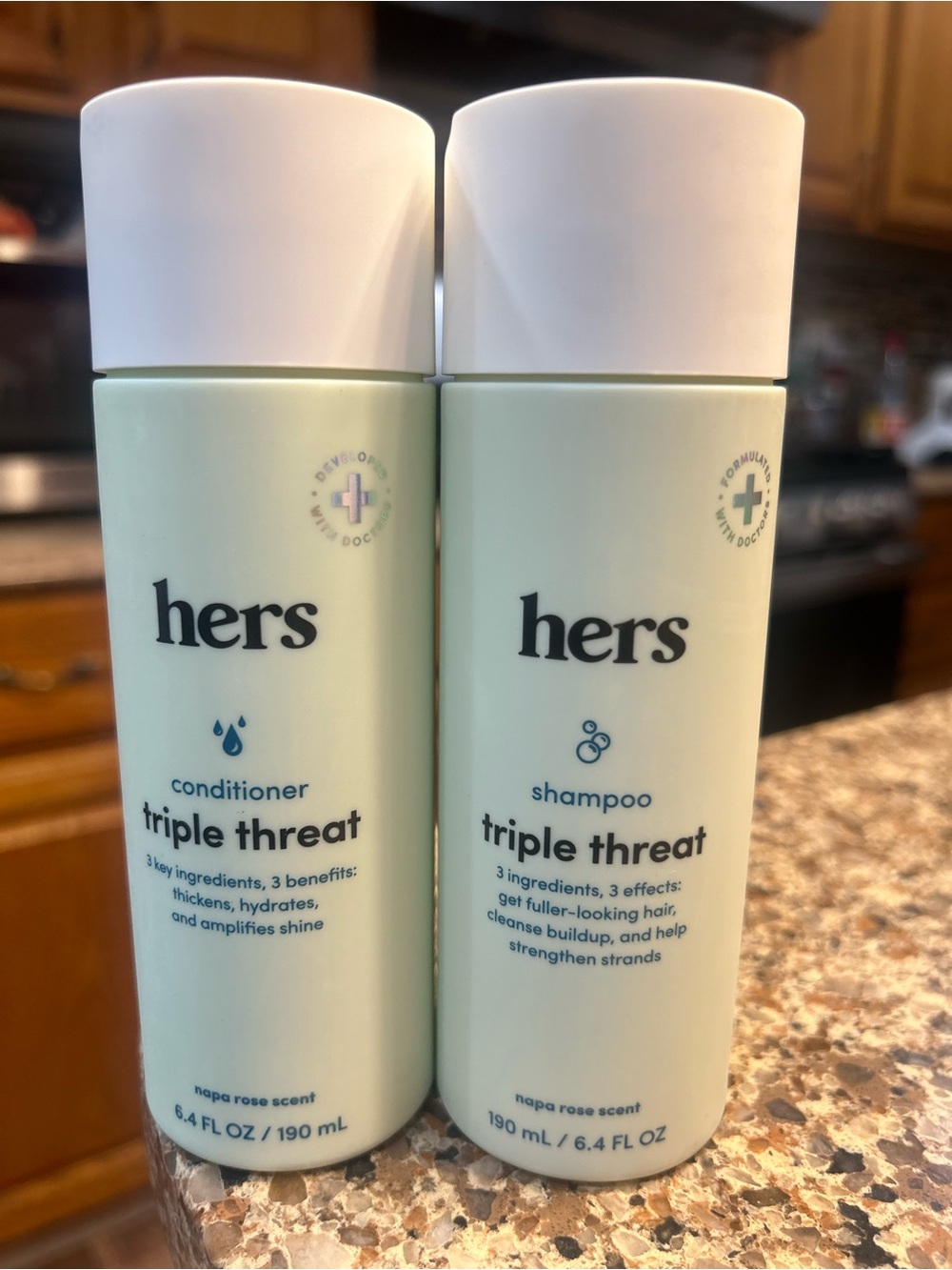 Triple Threat Shampoo & Conditioner Set - Napa Rose Scent (Light Mint)